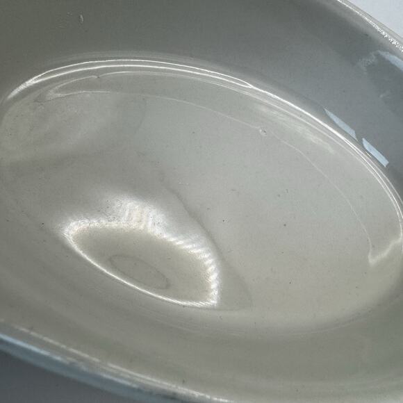 HALL White Oval Individual Au Gratin Casserole‎ Dish w/ Handles USA Vintage 8" - Picture 2 of 6